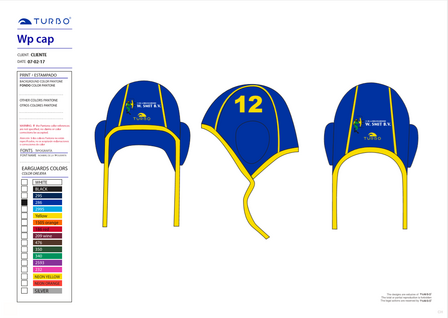 Special made W. Smit B.V. Turbo Waterpolocap Classic Professional set 26 (Levertijd 4 tot 8 weken)