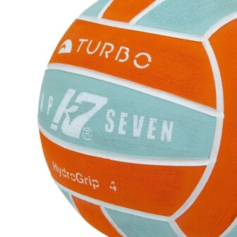 Waterpolo bal Turbo Kap 7 Aqua sky hydrogrip size 4