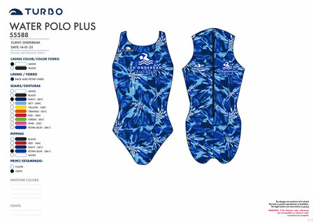 Turbo waterpolobadpak ZV Onderdak + sponsor (voorbeeld 3)