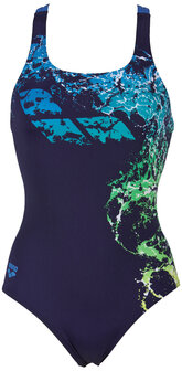 Arena W Backwash One Piece L navy-pixblue 36