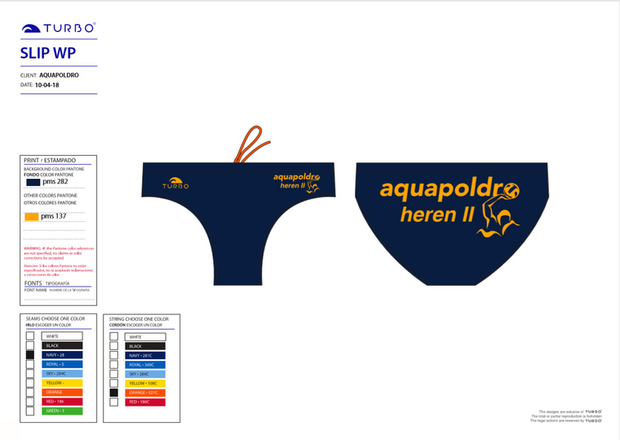 voordeelbundel (10+prijs) Turbo eigen ontwerp waterpolobroek