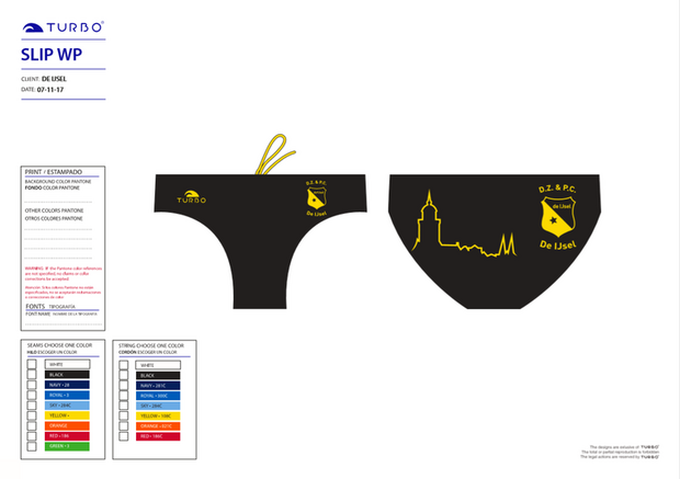 voordeelbundel (10+prijs) Turbo eigen ontwerp waterpolobroek