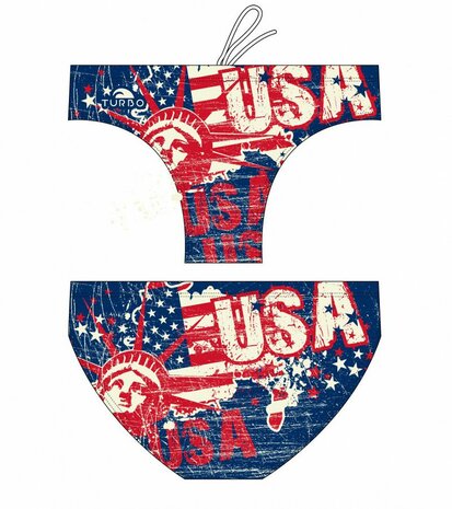 *Special Made* Turbo Waterpolo broek Usa Vintage Map (levertijd 6 tot 8 weken)