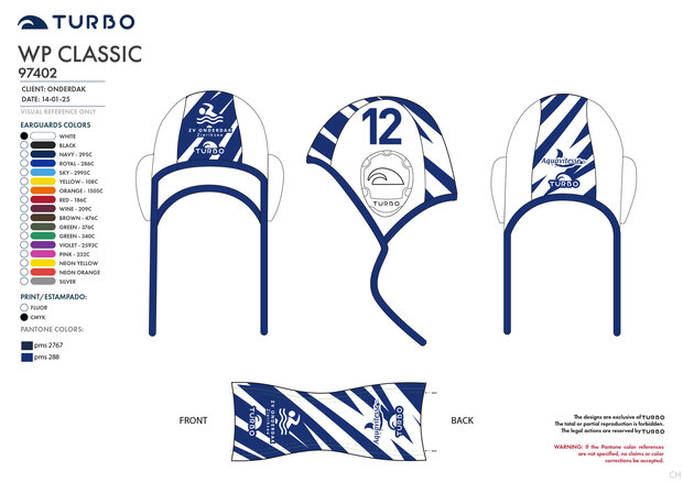 ZV Onderdak Turbo Waterpolocap set classic Professional (print 2025)