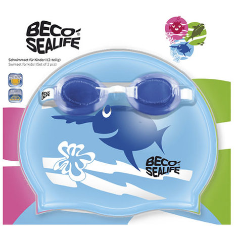 BECO Sealife, zwembril setje 1, zwembril en badmuts, blauw