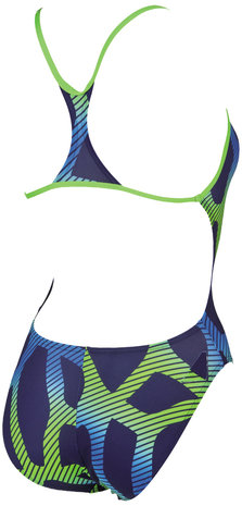 Arena W Spider Booster Back One Piece L navy-leaf 36